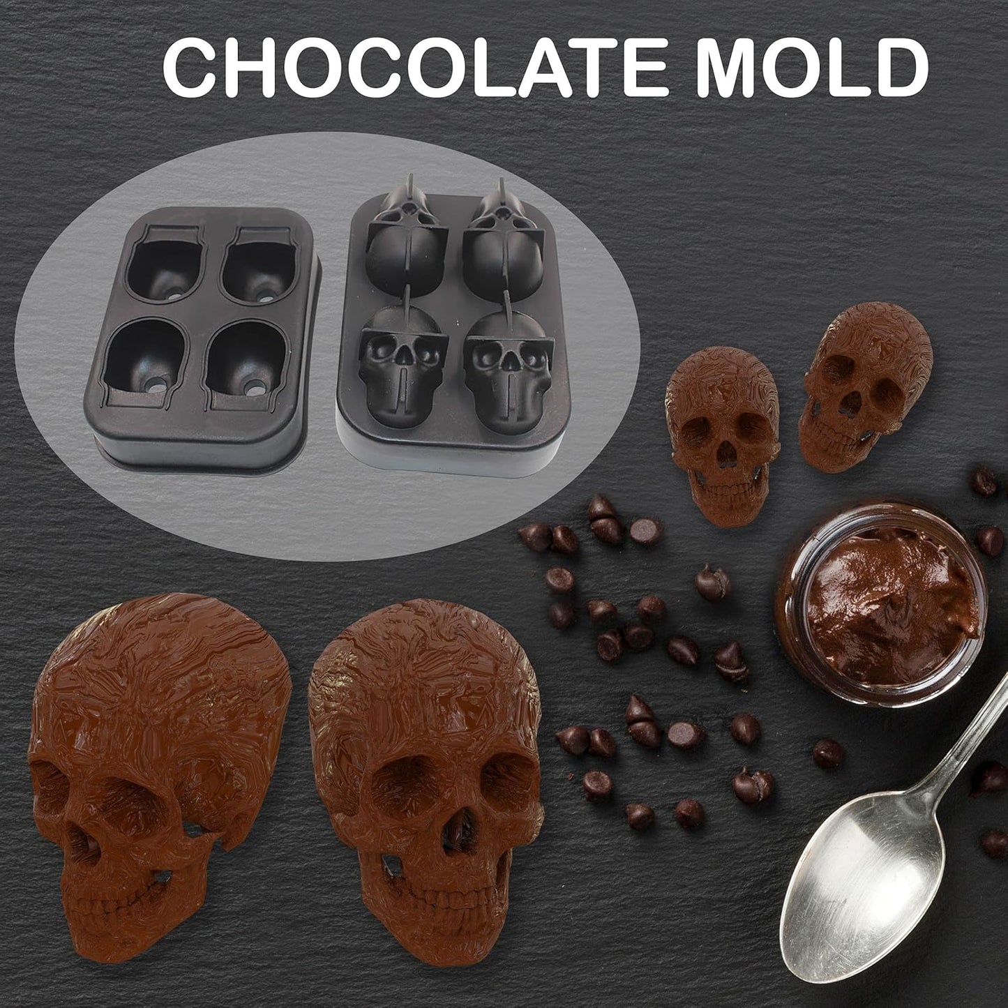 Ice Molds - Silicone Ice Cube Tray with Lid - Easy Fill and Release Ice Maker - Great for Parties and Events