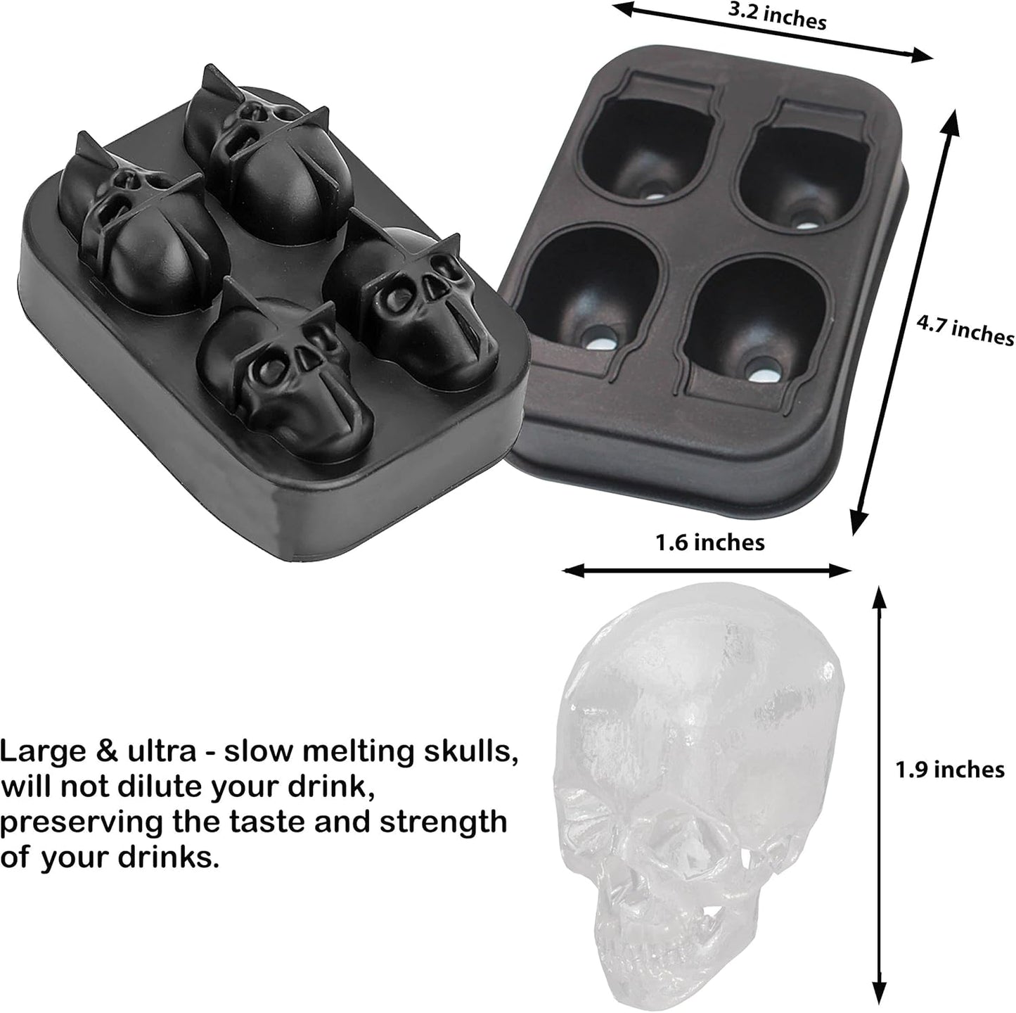 Ice Molds - Silicone Ice Cube Tray with Lid - Easy Fill and Release Ice Maker - Great for Parties and Events