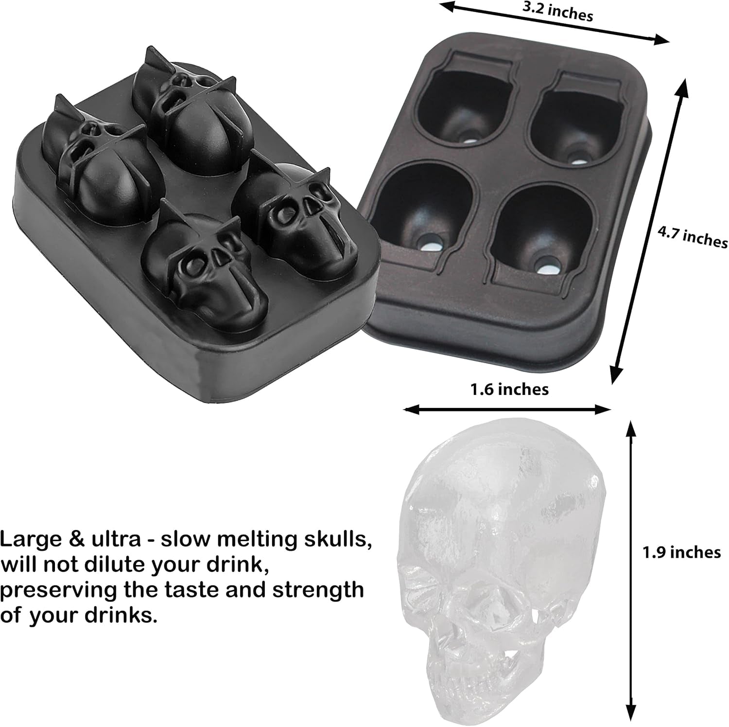 Ice Molds - Silicone Ice Cube Tray with Lid - Easy Fill and Release Ice Maker - Great for Parties and Events